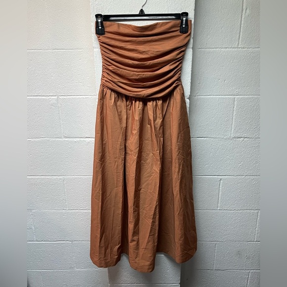 LOFT Strapless Rust Dress. Size Small - Picture 1 of 4